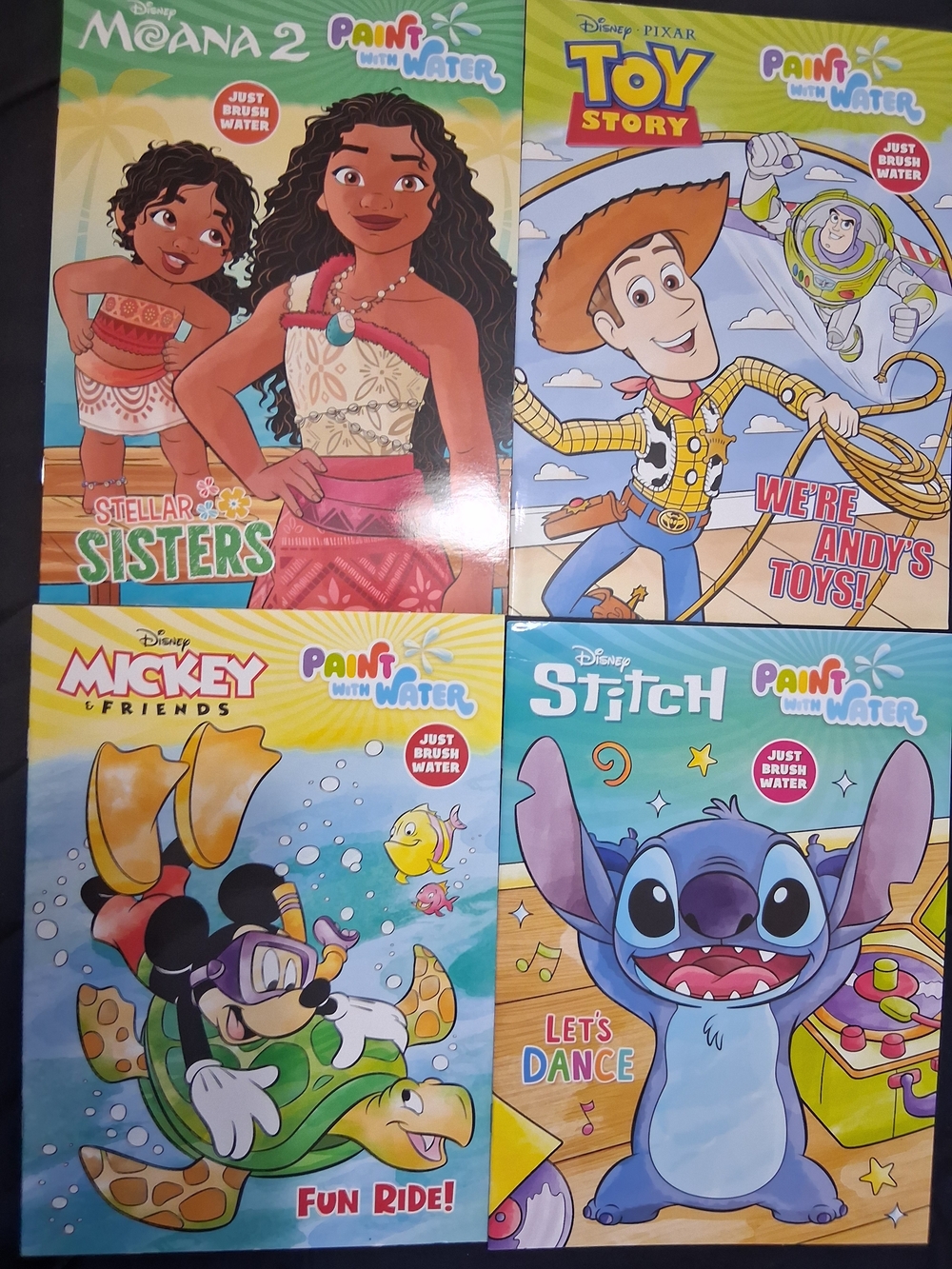 Set Of 4 Disney Paint with Water Kids Activity Books